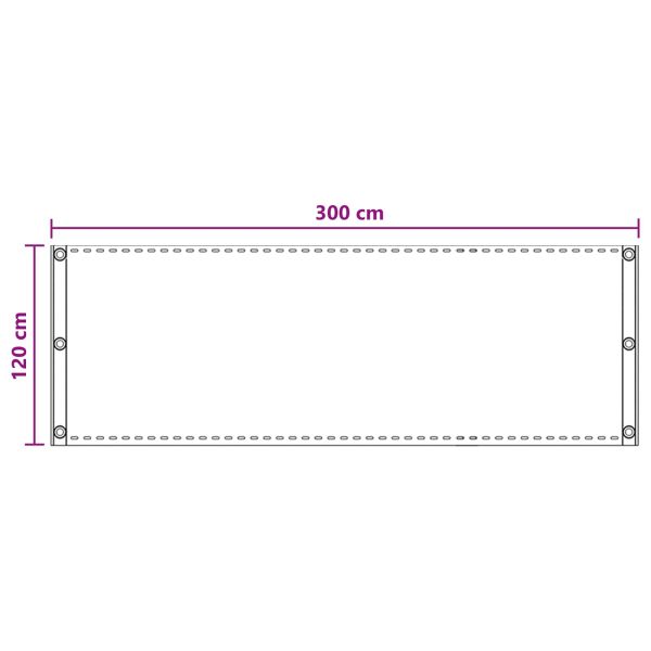 Балконен екран Пясък 120 x 300 cm HDPE и алуминий
