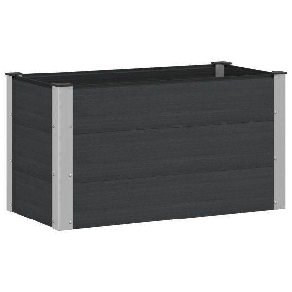 Градинска повдигната леха Черно 100 x 50 x 54 cm WPC и алуминий