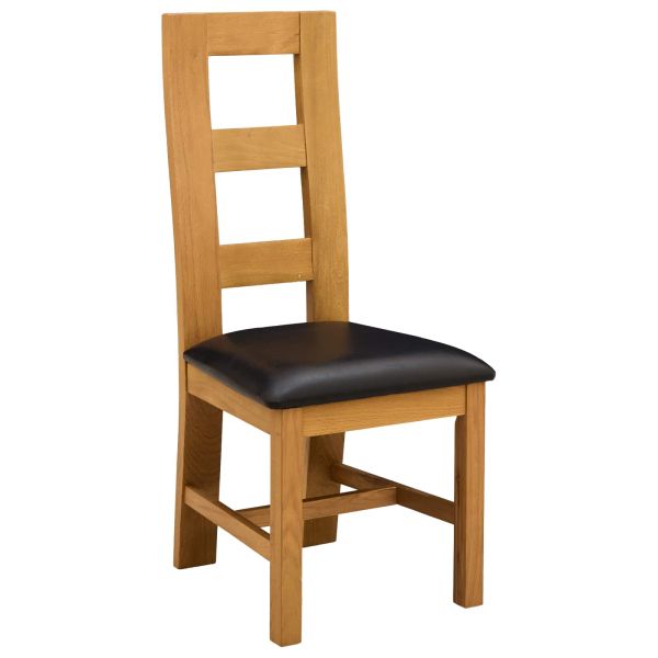 Трапезен стол 2 pcs Масивен дъб Черно 45 x 51 x 105 см