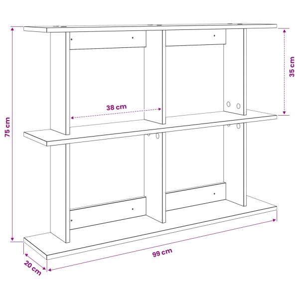 Стенен рафт Монтиране на стена Черно 100 x 20 x 75 см