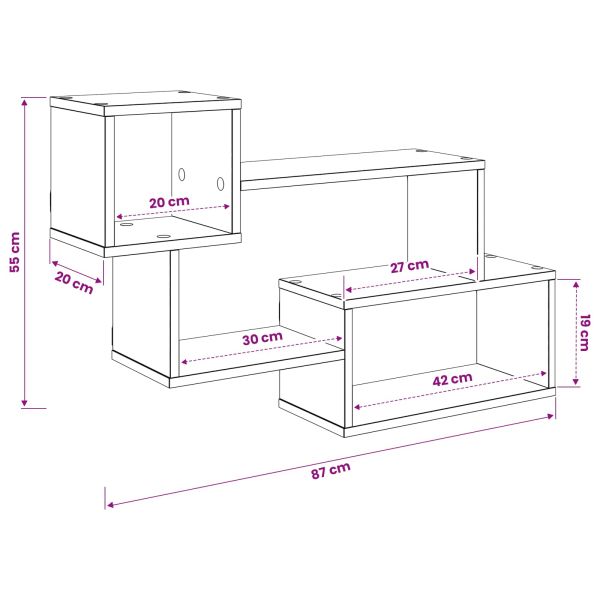Плаващ рафт Монтиране на стена Сиво 87 x 20 x 55 см