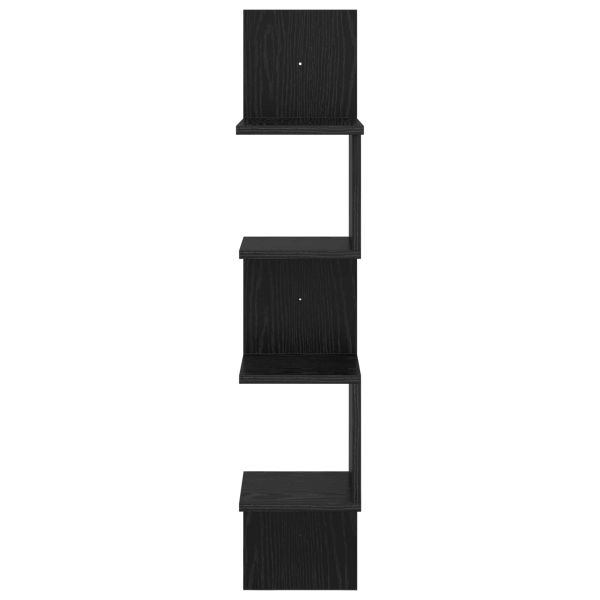 Стенен рафт Монтиране на стена Черно 32 x 21 x 107 см