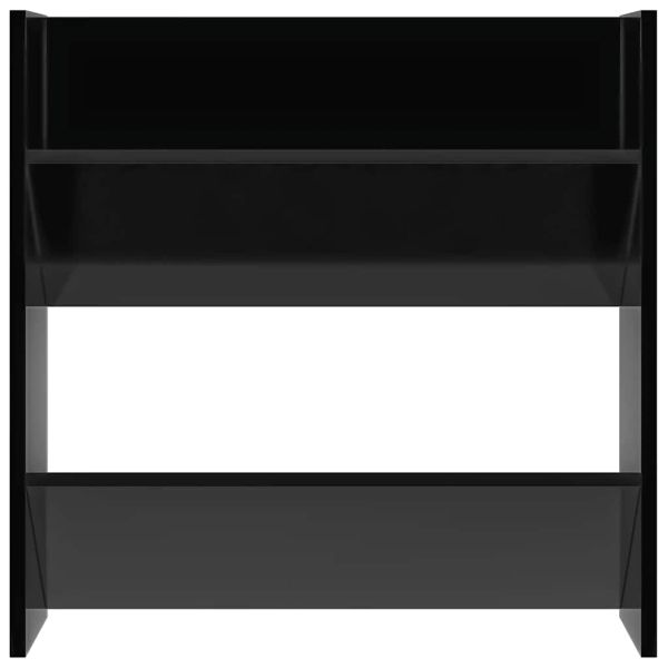 Шкафове за обувки 2 бр черен гланц 60x18x60 см инженерно дърво