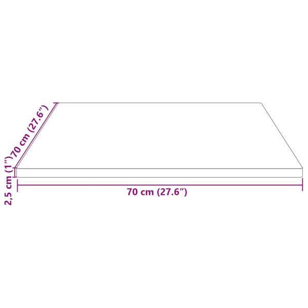 Плот за маса 70x70x2,5 см, масивна дървесина, бор, квадратен