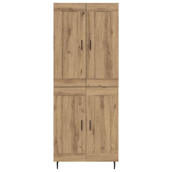 Висок шкаф 2 pcs Дъб Инженерно дърво