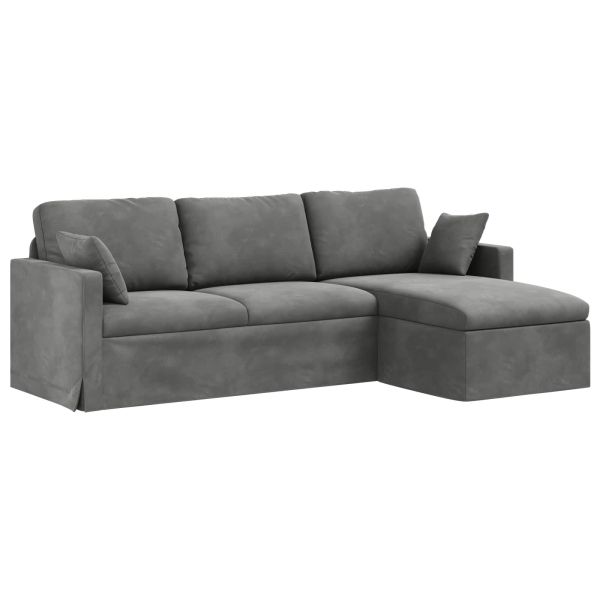 Диван Тъмен сив 228 x 134 x 80 см Кадифе