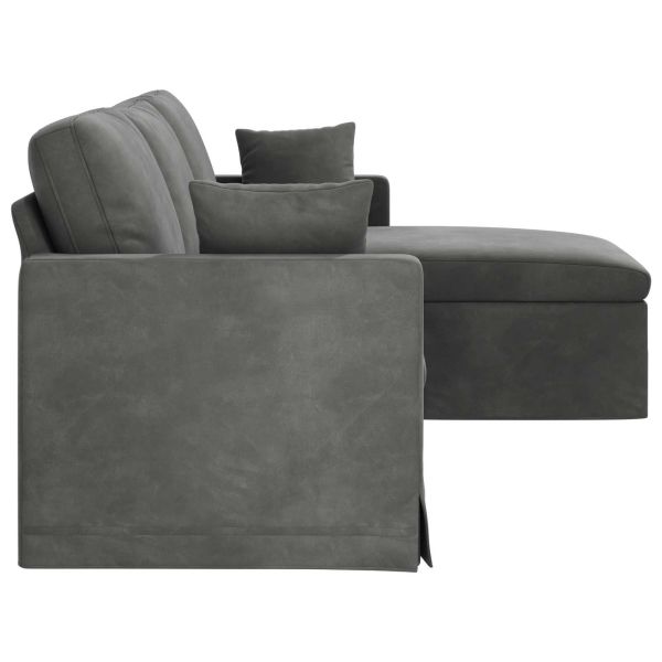 Диван Тъмен сив 228 x 134 x 80 см Кадифе