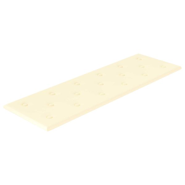 Стенно табло за легло 12 pcs Крем 90 x 30 cm Изкуствена