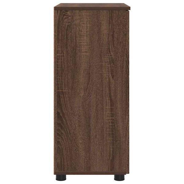 Шкаф за баня Кафяв дъб 60 x 35 x 80 см Инженерно дърво & Метал