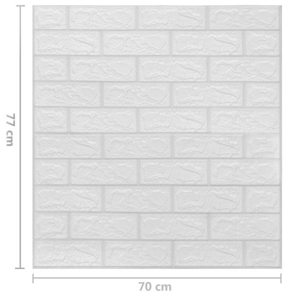 3D тапети Тухли, самозалепващи се, 10 бр, бели