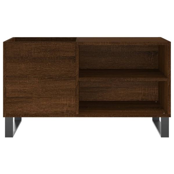 Шкаф за винилови плочи кафяв дъб 85x38x48 см инженерно дърво