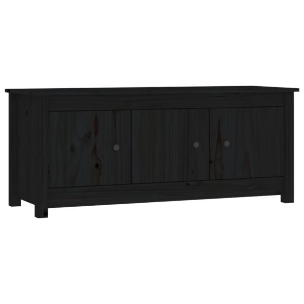 Шкаф за обувки, черен, 110x38x45,5 см, бор масив