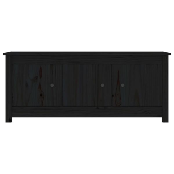 Шкаф за обувки, черен, 110x38x45,5 см, бор масив