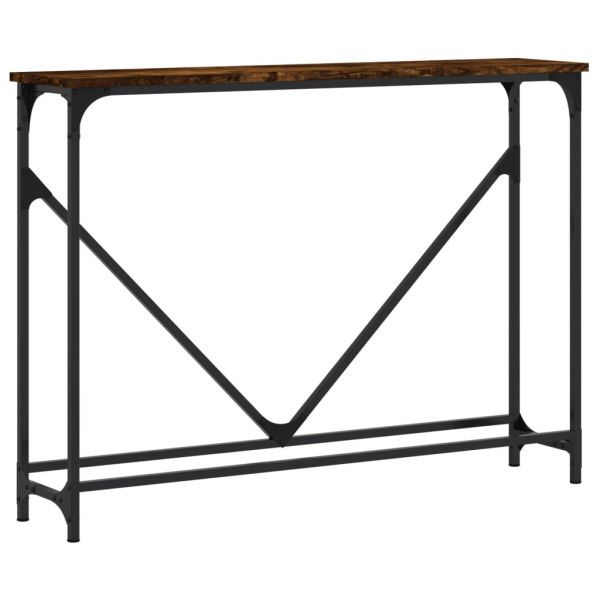 Конзолна маса, опушен дъб, 102x22,5x75 см, инженерно дърво