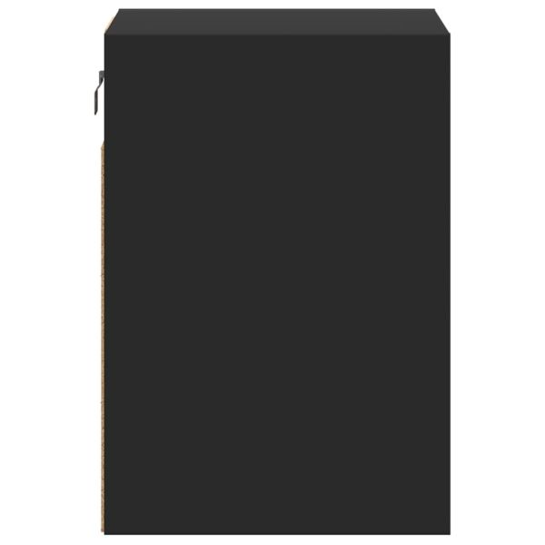 Стенни ТВ шкафове с LED осветление, 2 бр, черни, 41x31x45 см