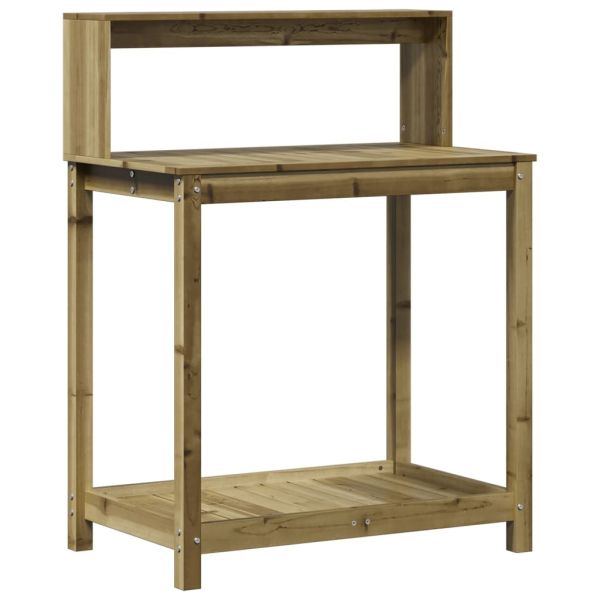 Маса за разсаждане с рафтове, 82,5x50x109,5 см, импрегниран бор