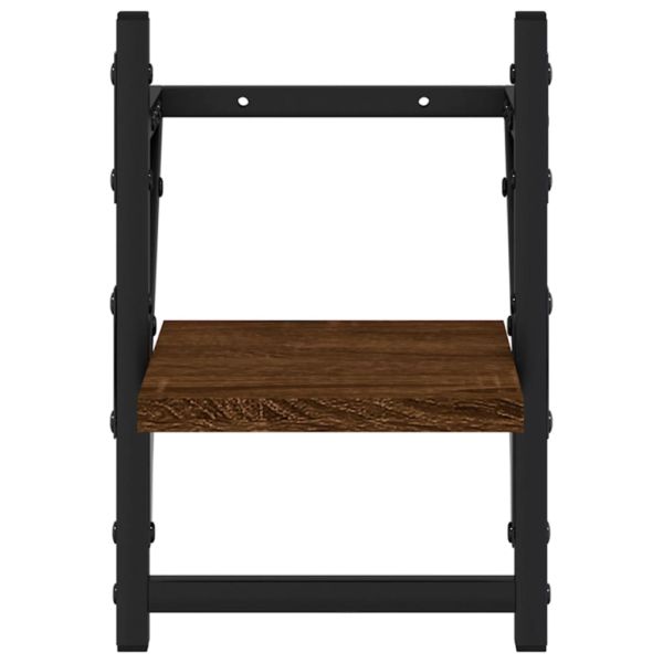 Стенни рафтове с пръти 2 бр кафяв дъб 20x25x30 см