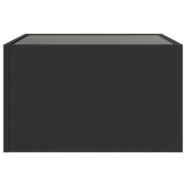 Маса за кафе с Infinity LED, черна, 50x50x30 см