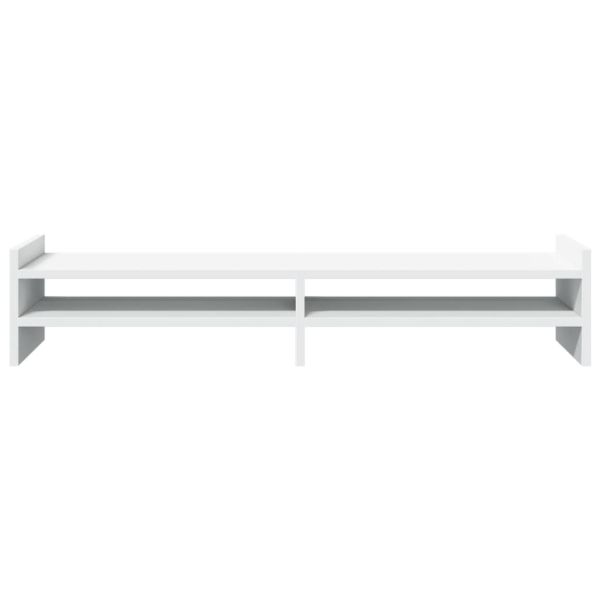 Поставка за монитор, бяла, 100x27x20 см, инженерно дърво