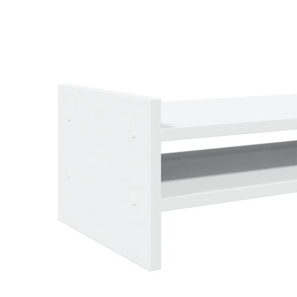 Поставка за монитор, бяла, 100x27x20 см, инженерно дърво