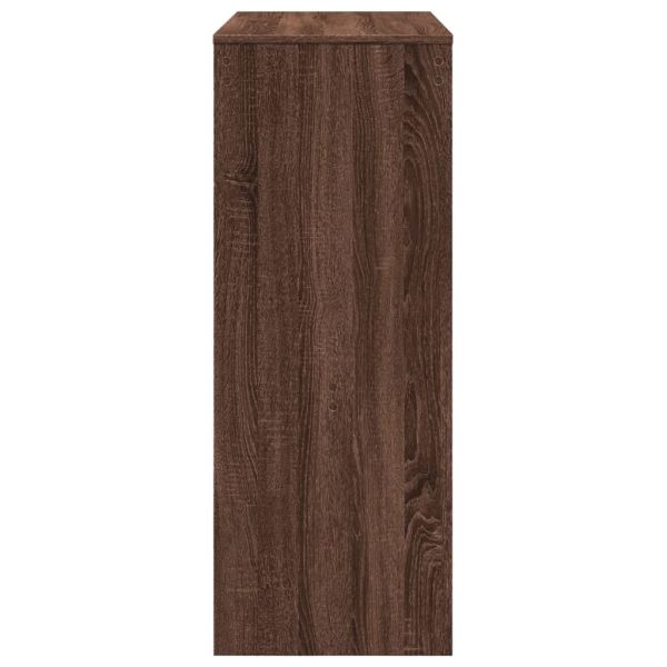 Бар маса с рафтове, кафяв дъб, 90x40x103,5 см, инженерно дърво