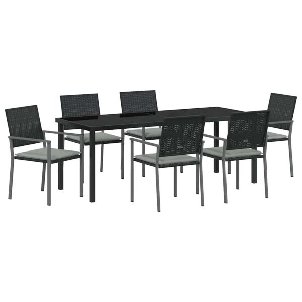 Комплект за хранене в градината 7 pcs Черен и Светло Сив