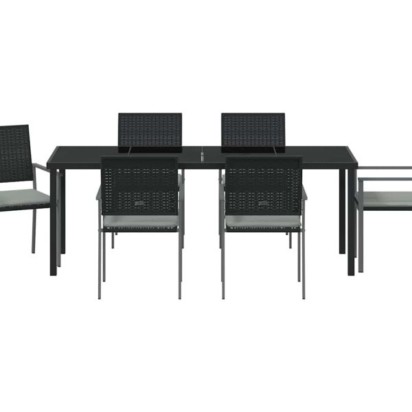 Комплект за хранене в градината 7 pcs Черен и Светло Сив