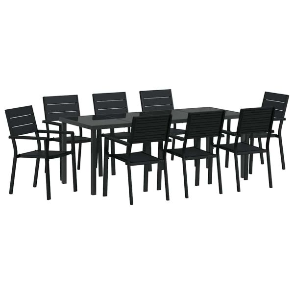 Комплект за хранене в градината 9 pcs Черно