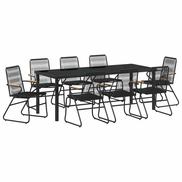 Комплект за хранене в градината 9 pcs Черно