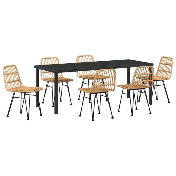 Комплект за хранене в градината 7 pcs Кафяво