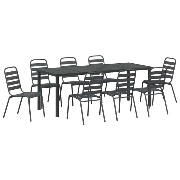 Комплект за хранене в градината 9 pcs Антрацит