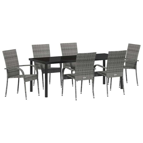 Комплект за хранене в градината 7 pcs Сив