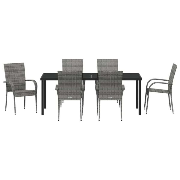 Комплект за хранене в градината 7 pcs Сив