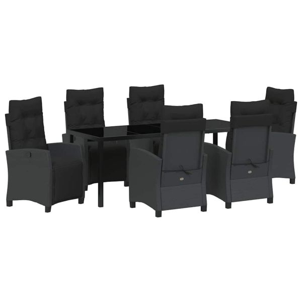 Комплект за хранене в градината 7 pcs Черно полиратан