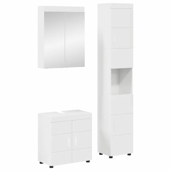 Комплект мебели за баня TULUM 3 pcs Лъскаво бяло