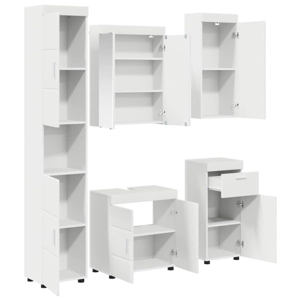 Комплект мебели за баня TULUM 5 pcs Бяло 60 x 34 x 63 см