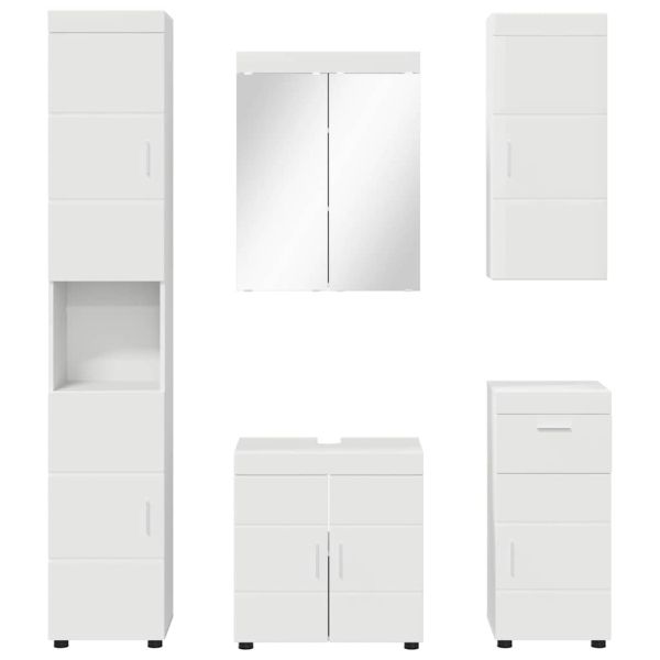 Комплект мебели за баня TULUM 5 pcs Бяло 60 x 34 x 63 см