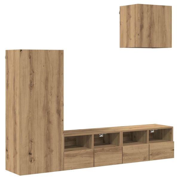 Стойки за телевизор 4 pcs Дъб Инженерно дърво