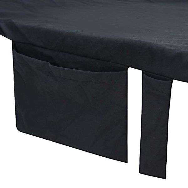 Кърпи за шезлонг 2 pcs Черно 210 x 75 cm Полиестер и полиамид