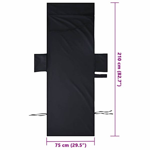 Кърпи за шезлонг 2 pcs Черно 210 x 75 cm Полиестер и полиамид
