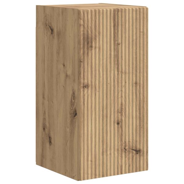 Комплект за стена на телевизор 4 pcs Дъб Инженерно дърво