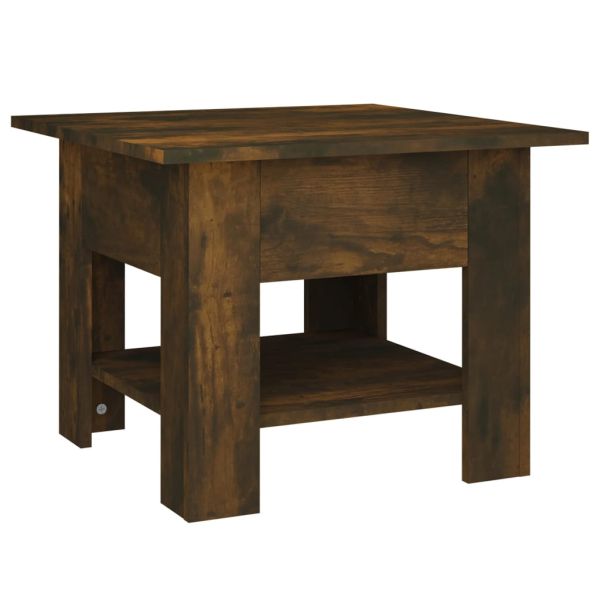 Кафе маса, опушен дъб, 55x55x42 см, инженерно дърво