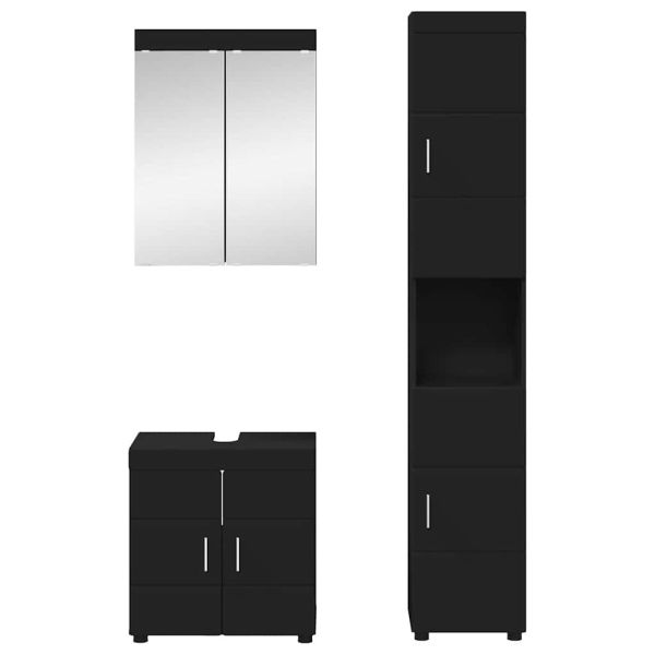 Комплект мебели за баня TULUM 3 pcs Черно 60 x 34 x 63 см