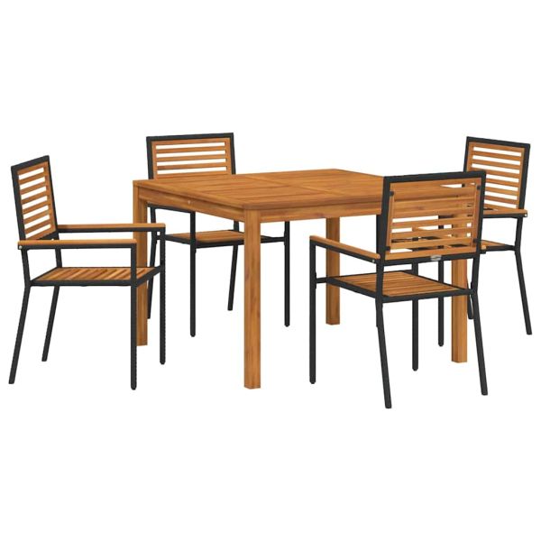 Комплект за хранене в градината 5 pcs Черно