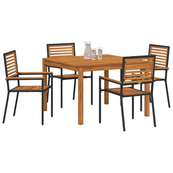 Комплект за хранене в градината 5 pcs Черно
