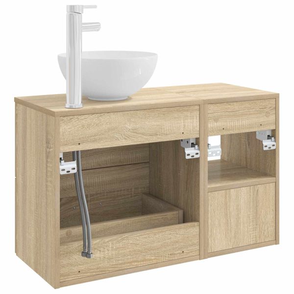 Комплект мебели за баня 2 pcs Дъб сонома Инженерна дървесина