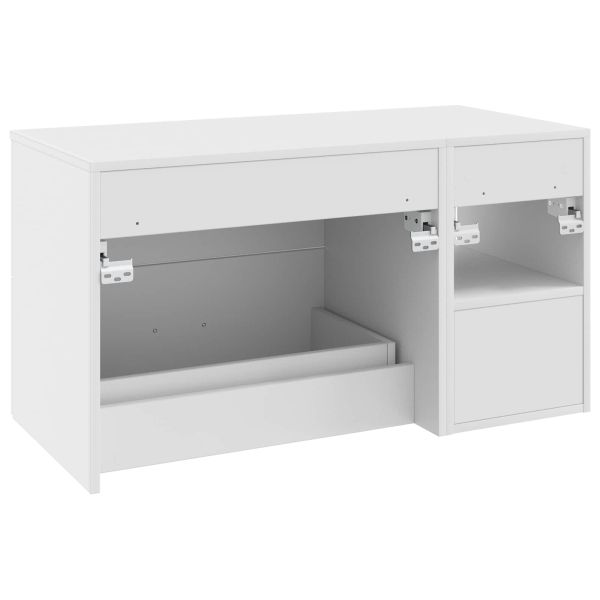 Комплект мебели за баня 2 pcs Бяло Инженерна дървесина