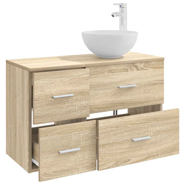 Комплект мебели за баня 2 pcs Дъб сонома Инженерна дървесина