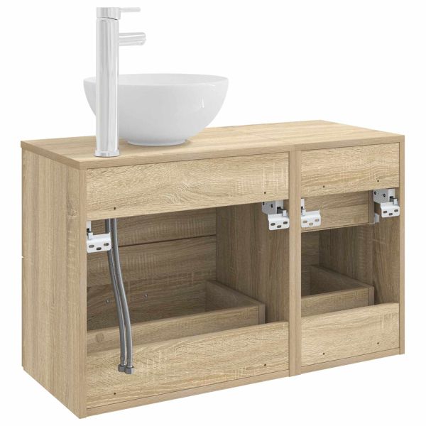 Комплект мебели за баня 2 pcs Дъб сонома Инженерна дървесина