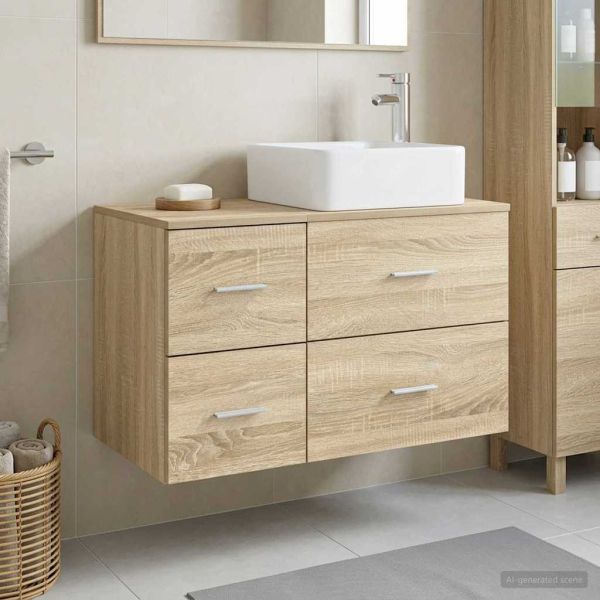 Комплект мебели за баня 2 pcs Дъб сонома Инженерна дървесина